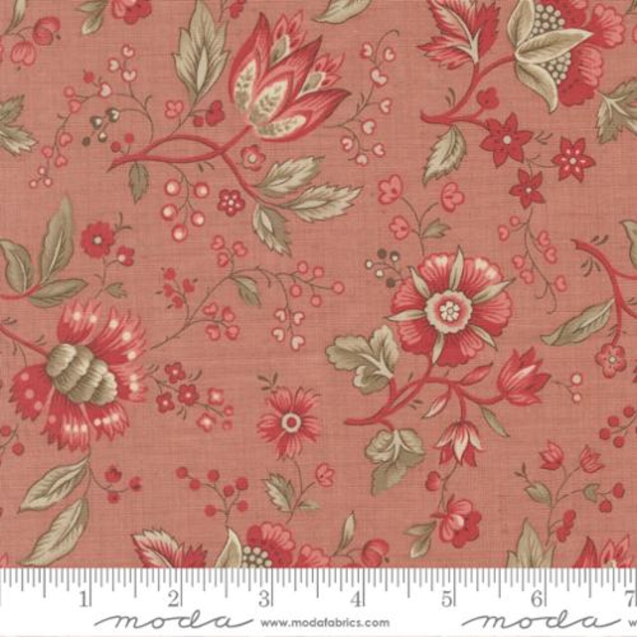 Fabric Moda Clay Rural Jardin Florals Joie De Vivre by the Quarter Yard 13982-16